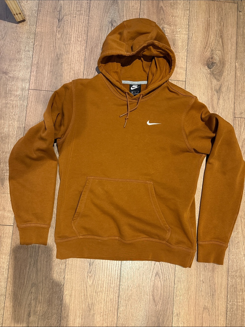Nike Men's Hoodie in Rust Brown/orange with White Swoosh